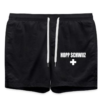 Hopp schwiiz - Short de bain - noir - Devant - AI Model Male 185 light (185cm)