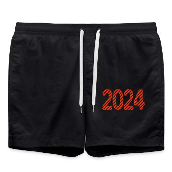 NOËL. ANNEE. ANNIVERSAIRE. RETRAITE. FÊTE. COEUR. - Short de bain - noir - Devant - AI Model Male 185 light (185cm)