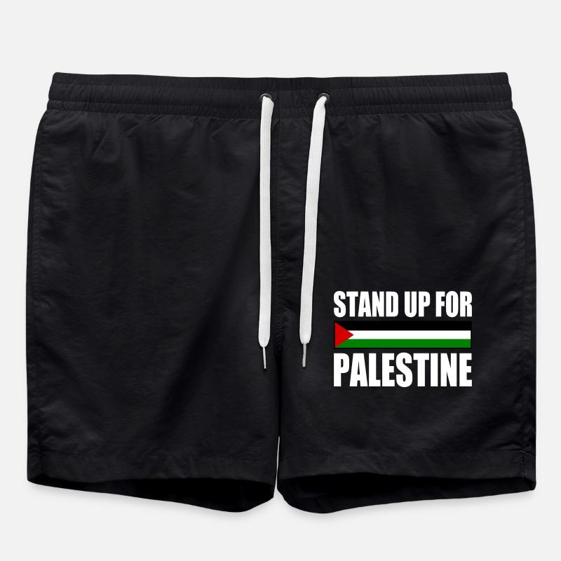 stand up for palestine - Swim Trunks - black