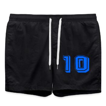 10. 10 JAHRE. 10-JÄHRIGES JUBILÄUM. 10-JÄHRIGES JUBILÄUM. - Badeshorts - Schwarz - Vorne - AI Model Male 185 light (185cm)