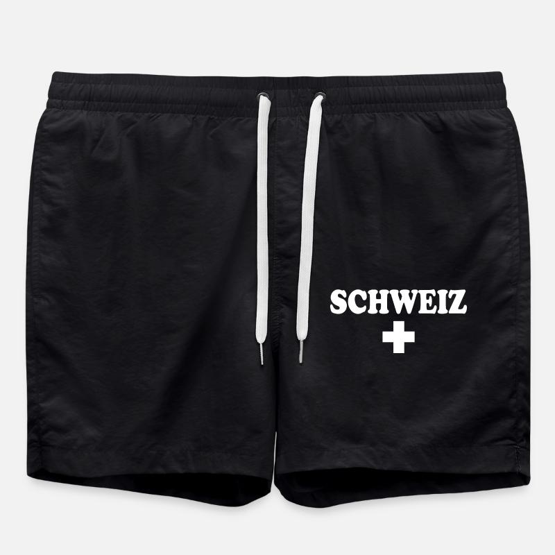 Schweiz - Badeshorts - Schwarz