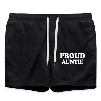 Proud auntie - Swim Trunks - black - Front - AI Model Male 185 light (185cm)