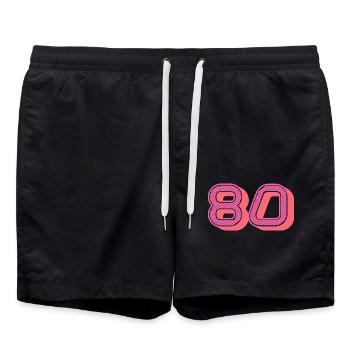 80. 80 ANS. 80e ANNIVERSAIRE. ANNIVERSAIRE 80 ANS. - Short de bain - noir - Devant - AI Model Male 185 light (185cm)