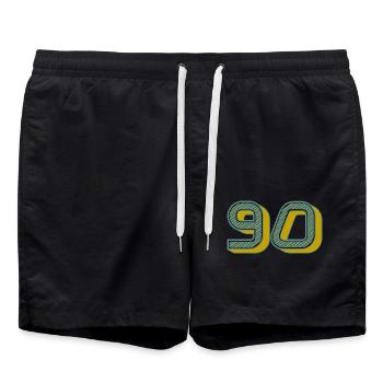 90. 90 ANS. 90e ANNIVERSAIRE. ANNIVERSAIRE 90 ANS. - Short de bain - noir - Devant - AI Model Male 185 light (185cm)