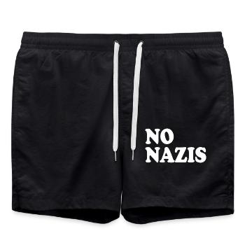 No nazis - Badeshorts - Schwarz - Vorne - AI Model Male 185 light (185cm)