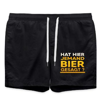 Bière Bierologe Journée de l’Homme - Short de bain - noir - Devant - AI Model Male 185 light (185cm)