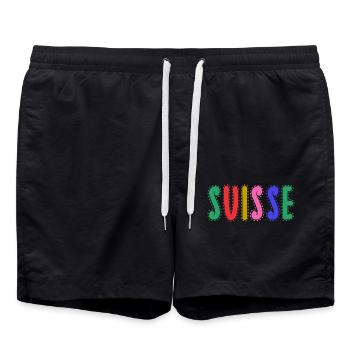 SUISSE. PAYS - Short de bain - noir - Devant - AI Model Male 185 light (185cm)