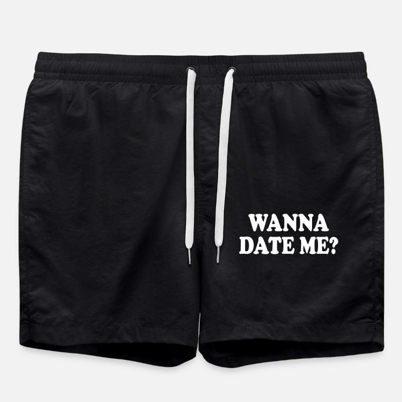 wanna date me - Badeshorts - Schwarz