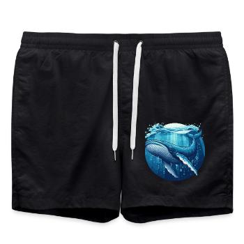 Blue Whale - Swim Trunks - black - Front - AI Model Male 185 light (185cm)