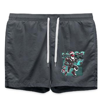 AI Santa Robot with Drones Future Christmas Helper - Swim Trunks - anthracite - Front - AI Model Male 185 light (185cm)