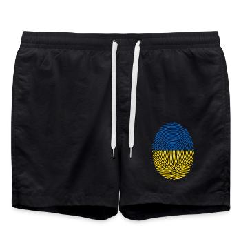 L’Ukraine dans mon ADN avec le drapeau ukrainien - Short de bain - noir - Devant - AI Model Male 185 light (185cm)