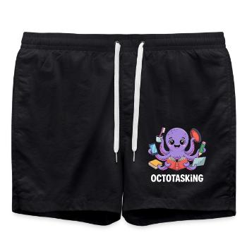 Octotasking Creature in Multitask Mode - Swim Trunks - black - Front - AI Model Male 185 light (185cm)