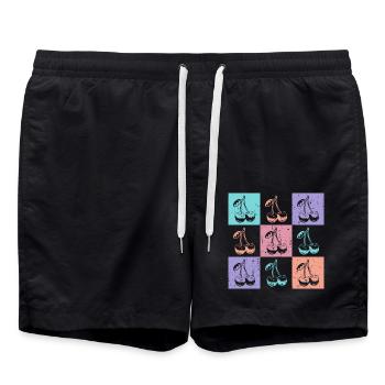 Cerises, couleurs vives de l’été - Short de bain - noir - Devant - AI Model Male 185 light (185cm)