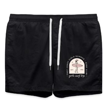 Surf Mädchen Reisen Sommer Surfer Club Retro - Badeshorts - Schwarz - Vorne - AI Model Male 185 light (185cm)