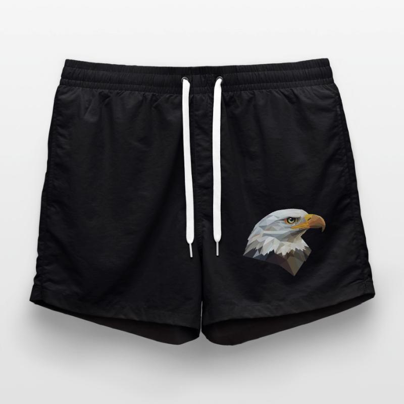 Conception de logo Eagle Head Low Poly Art Short de bain