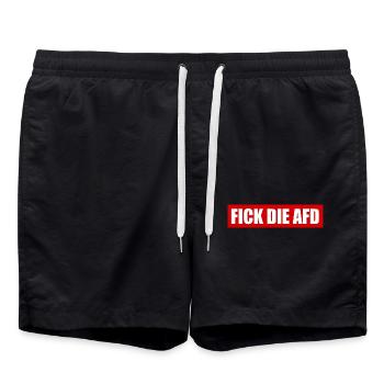 Fick die afd - Badeshorts - Schwarz - Vorne - AI Model Male 185 light (185cm)