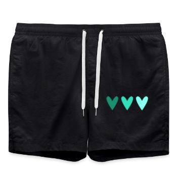 CŒUR. CŒURS. SAINT VALENTIN. LOVE. AMOUR. NOËL - Short de bain - noir - Devant - AI Model Male 185 light (185cm)