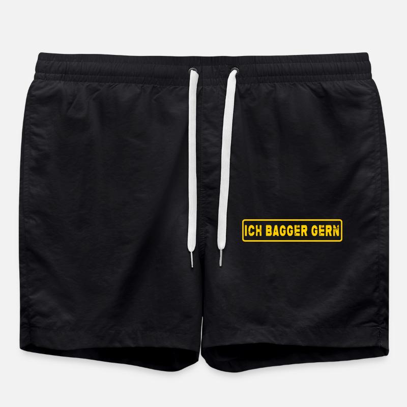 Bagger Abriss Baggerfahrer Baggerfahrer-Sprüche - Badeshorts - Schwarz