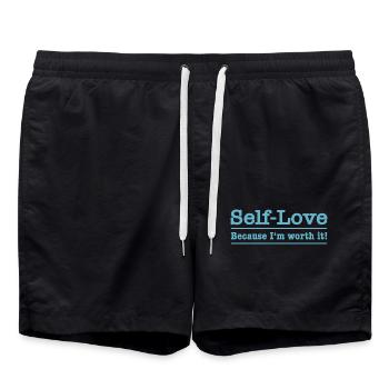 L’amour de soi - Parce que je le vaux bien ! - Short de bain - noir - Devant - AI Model Male 185 light (185cm)