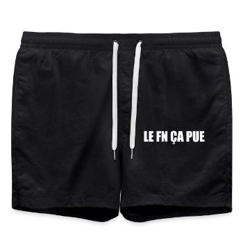 The FN stinks - Swim Trunks - black - Front - AI Model Male 185 light (185cm)