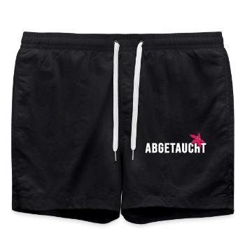 diving diver dived apnea diving school - Swim Trunks - black - Front - AI Model Male 185 light (185cm)