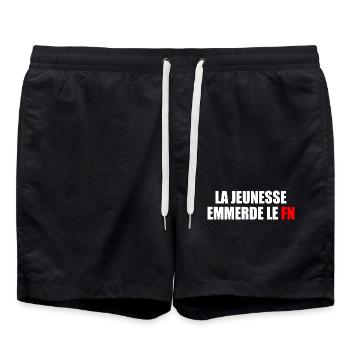 Fuck the National Front - Swim Trunks - black - Front - AI Model Male 185 light (185cm)