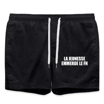 Fuck the National Front - Swim Trunks - black - Front - AI Model Male 185 light (185cm)