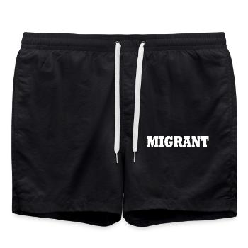Migrant - Badeshorts - Schwarz - Vorne - AI Model Male 185 light (185cm)