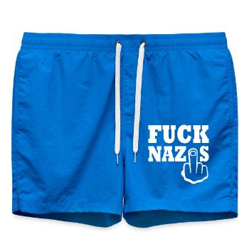 Fuck nazis - Short de bain - cobalt blue - Devant