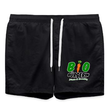 Bio Bürgerin vegan vegetarisch lustig Geschenk - Badeshorts - Schwarz - Vorne - AI Model Male 185 light (185cm)