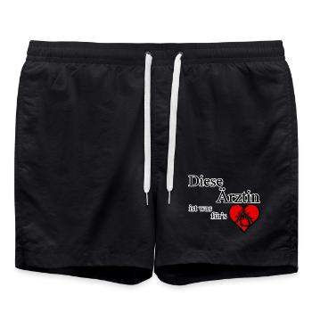 Ärztin fürs Herz Ärzte, Medizin, Sprüche,Geschenk - Badeshorts - Schwarz - Vorne - AI Model Male 185 light (185cm)