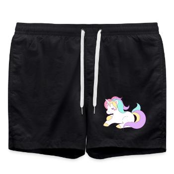 Einhorn - Badeshorts - Schwarz - Vorne - AI Model Male 185 light (185cm)