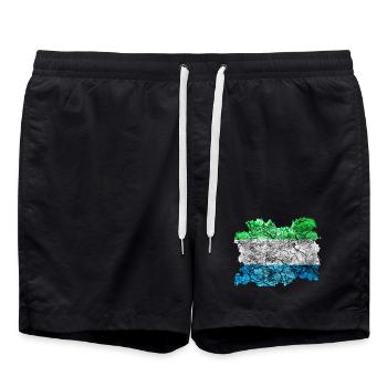 Sierra Leone Drapeau Vintage - Short de bain - noir - Devant - AI Model Male 185 light (185cm)
