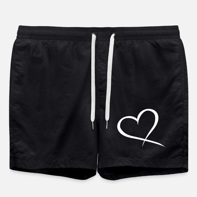 Amour de conception de coeur - Short de bain - noir