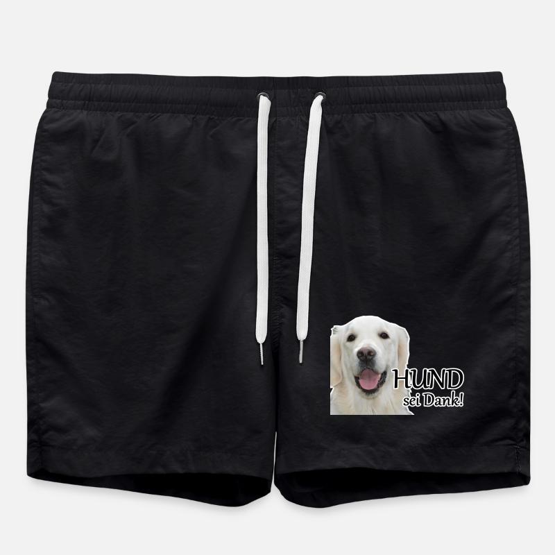 Hund sei Dank Tier Haustier Hunde Spruch Geschenk - Badeshorts - Schwarz