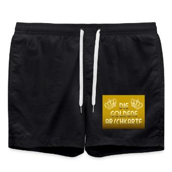Die Goldene Arschkarte - Badeshorts - Schwarz - Vorne - AI Model Male 185 light (185cm)