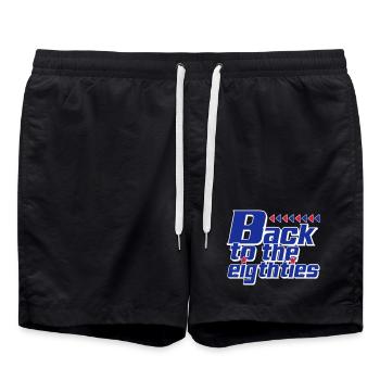 Back to the Eighties Retro - Swim Trunks - black - Front - AI Model Male 185 light (185cm)