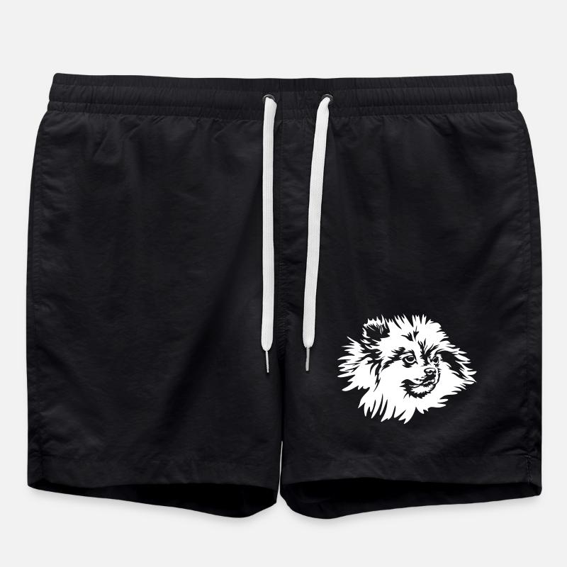 Zwergspitz Head "Black Edition" - Swim Trunks - black