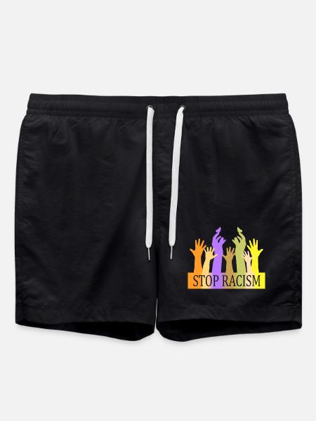 Stop Racism - Swim Trunks - black