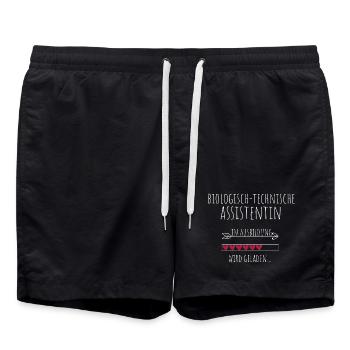 Biologisch Technische Assistentin in Ausbildung - Badeshorts - Schwarz - Vorne - AI Model Male 185 light (185cm)