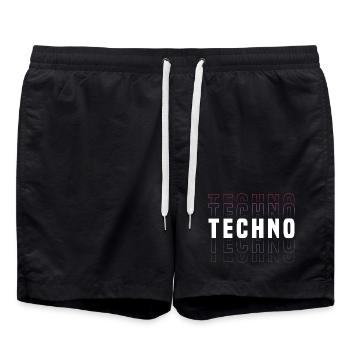 Futuristisches Techno-Design mit Neonfarben - Badeshorts - Schwarz - Vorne - AI Model Male 185 light (185cm)