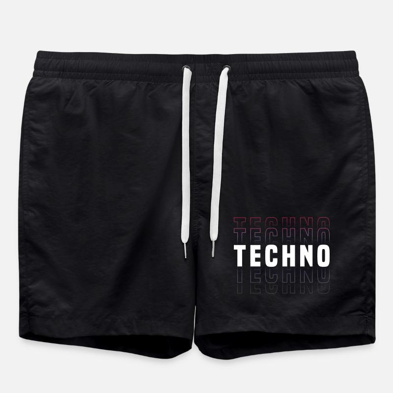 Futuristisches Techno-Design mit Neonfarben - Badeshorts - Schwarz