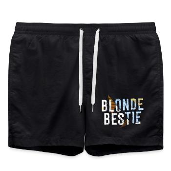 Blonde Bestie für heiße Blondinen - Badeshorts - Schwarz - Vorne - AI Model Male 185 light (185cm)