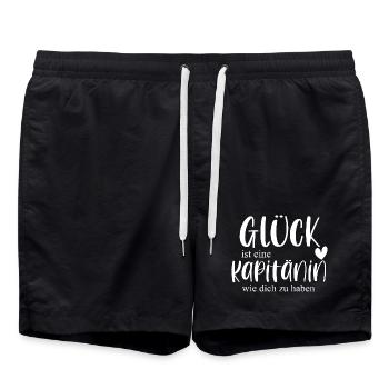 Kapitänin Fußball Sport Schiff Sportart Geschenk - Badeshorts - Schwarz - Vorne - AI Model Male 185 light (185cm)