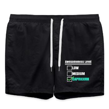 Horoscope Statement Zodiac Sign Heaven Capricorn - Swim Trunks - black - Front - AI Model Male 185 light (185cm)
