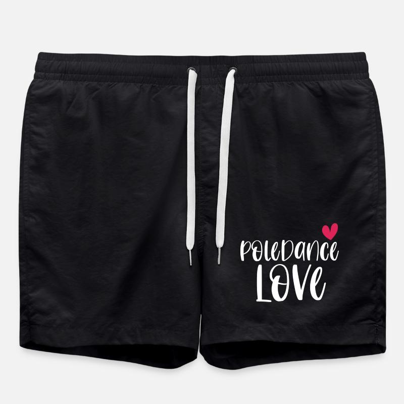 Pole Dance Love Poledancing Pole Gift - Swim Trunks - black