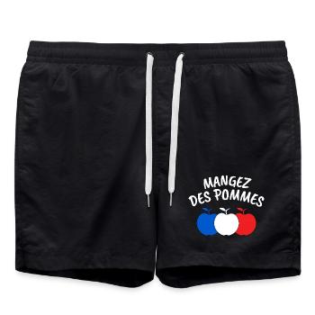 mangez des pommes, pomme - Short de bain - noir - Devant - AI Model Male 185 light (185cm)