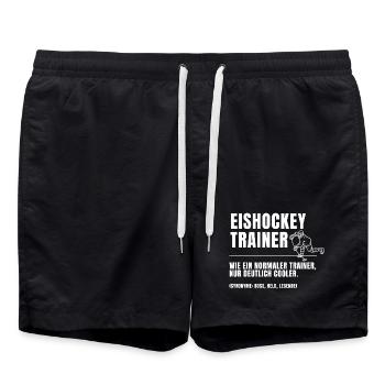 Eishockey Trainer Definition - Badeshorts - Schwarz - Vorne - AI Model Male 185 light (185cm)