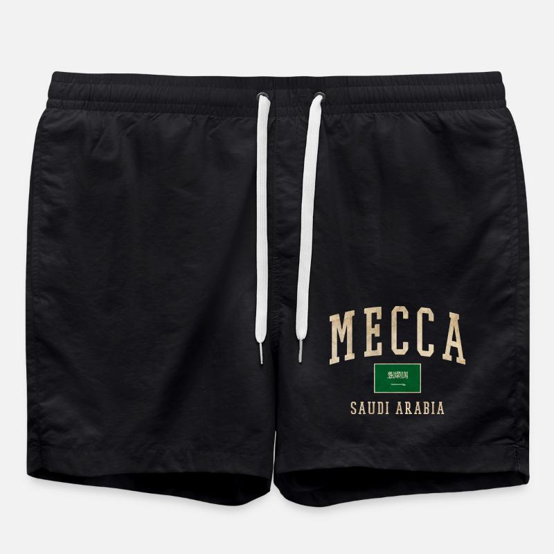 Mecca Saudi Retro Emblem - Swim Trunks - black