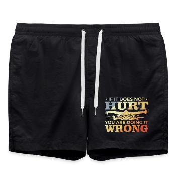 Drôle de blague sur la natation - Short de bain - noir - Devant - AI Model Male 185 light (185cm)